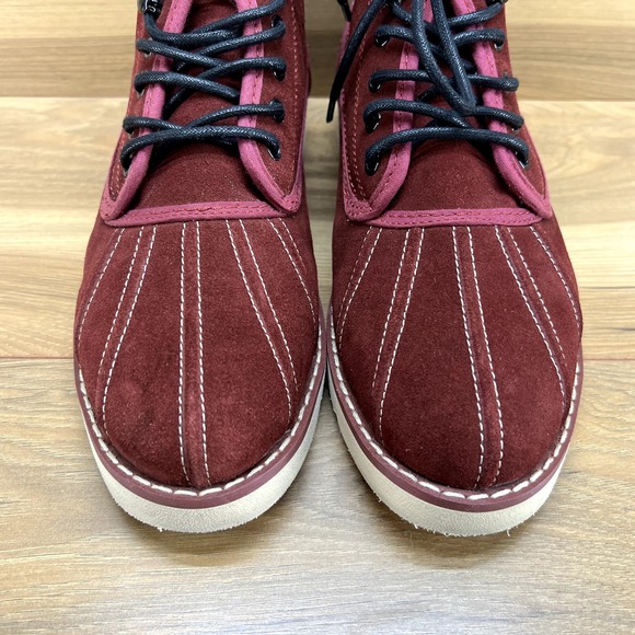 Generic Surplus Mens Boots Size 8 Burgundy Suede Duck Boot Lace Up main image 9